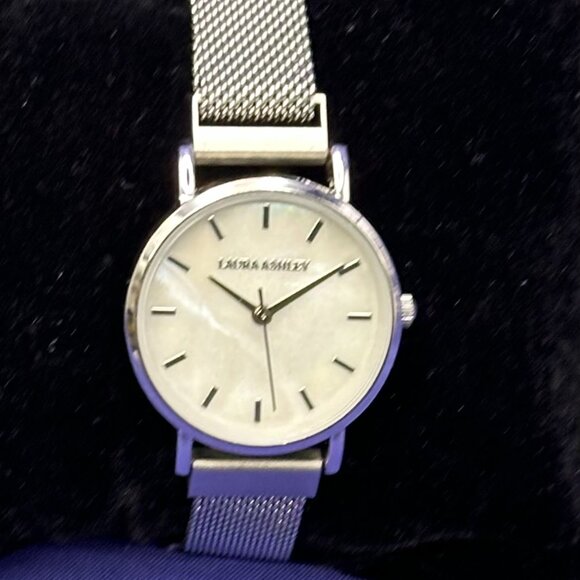 Laura Ashley Womens’ Silver-Tone Analog Watch. Mesh Band.  Fresh Battery main image 10
